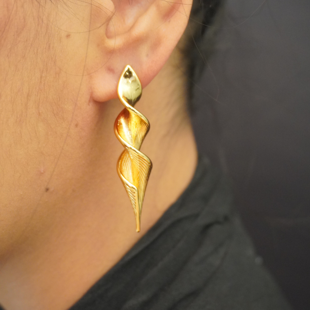 Twister Gold Plated Earrings