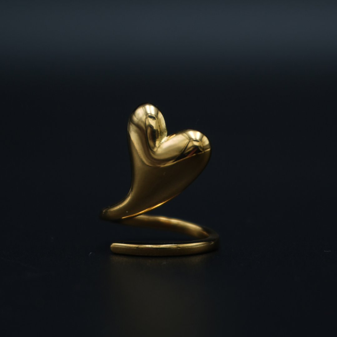 Gold Plated Spiral Heart Ring