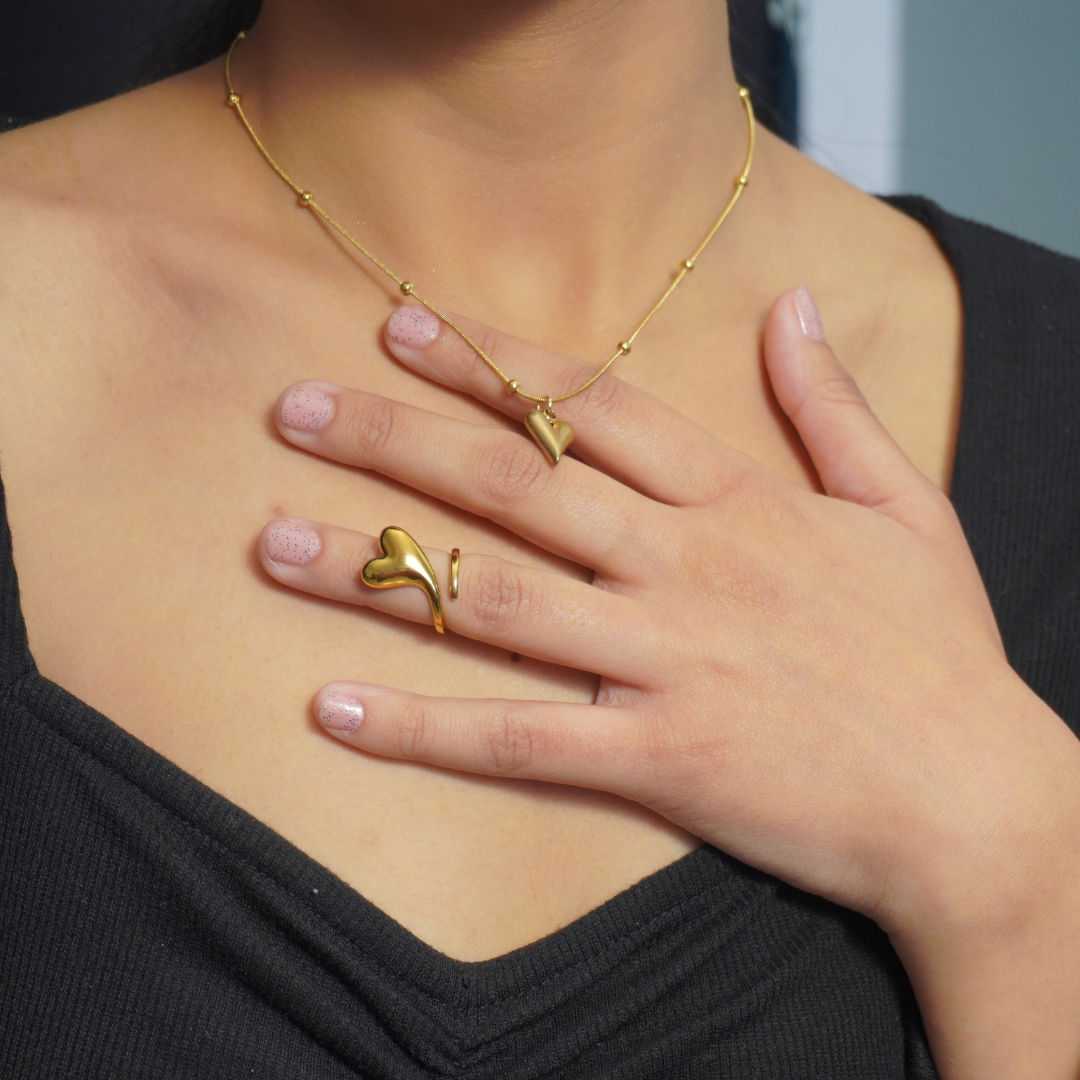 Gold Plated Spiral Heart Ring