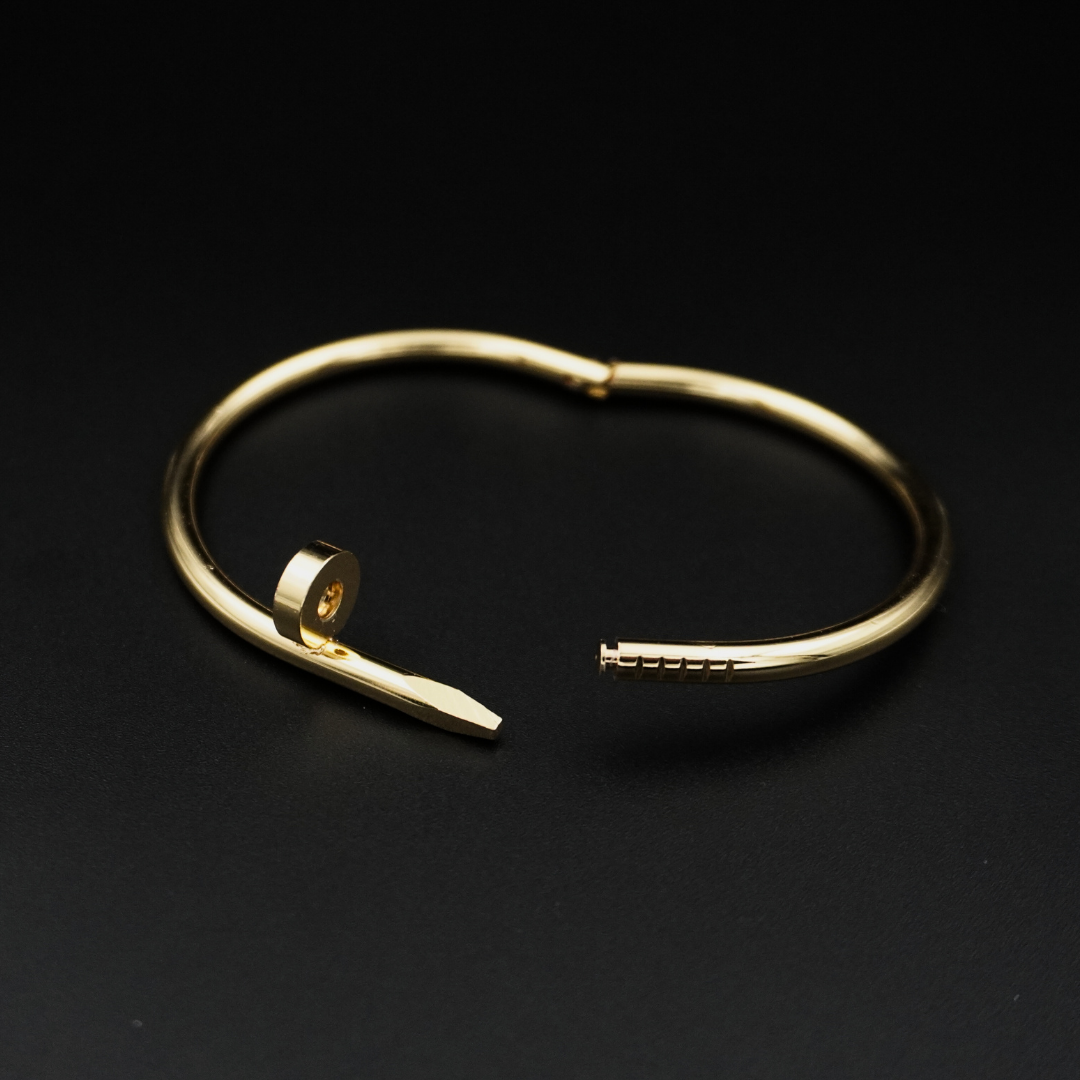 Gold Plated Nail Bracelet