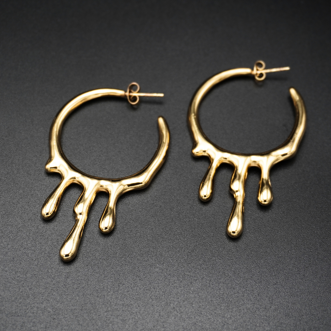 Water Drop Flow Hoop Earrings