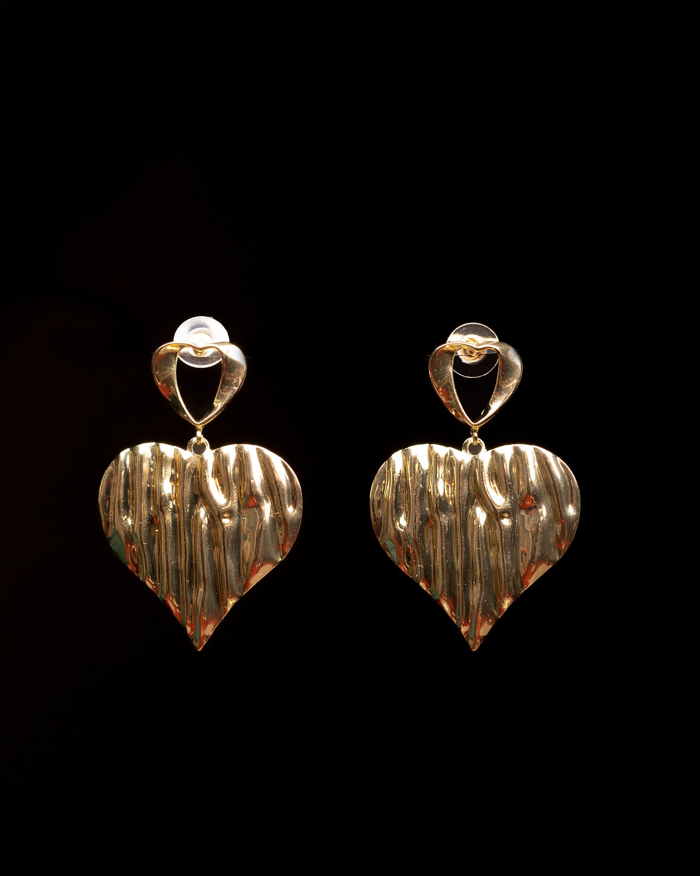 Gold Plated Gilded Heart Danglers