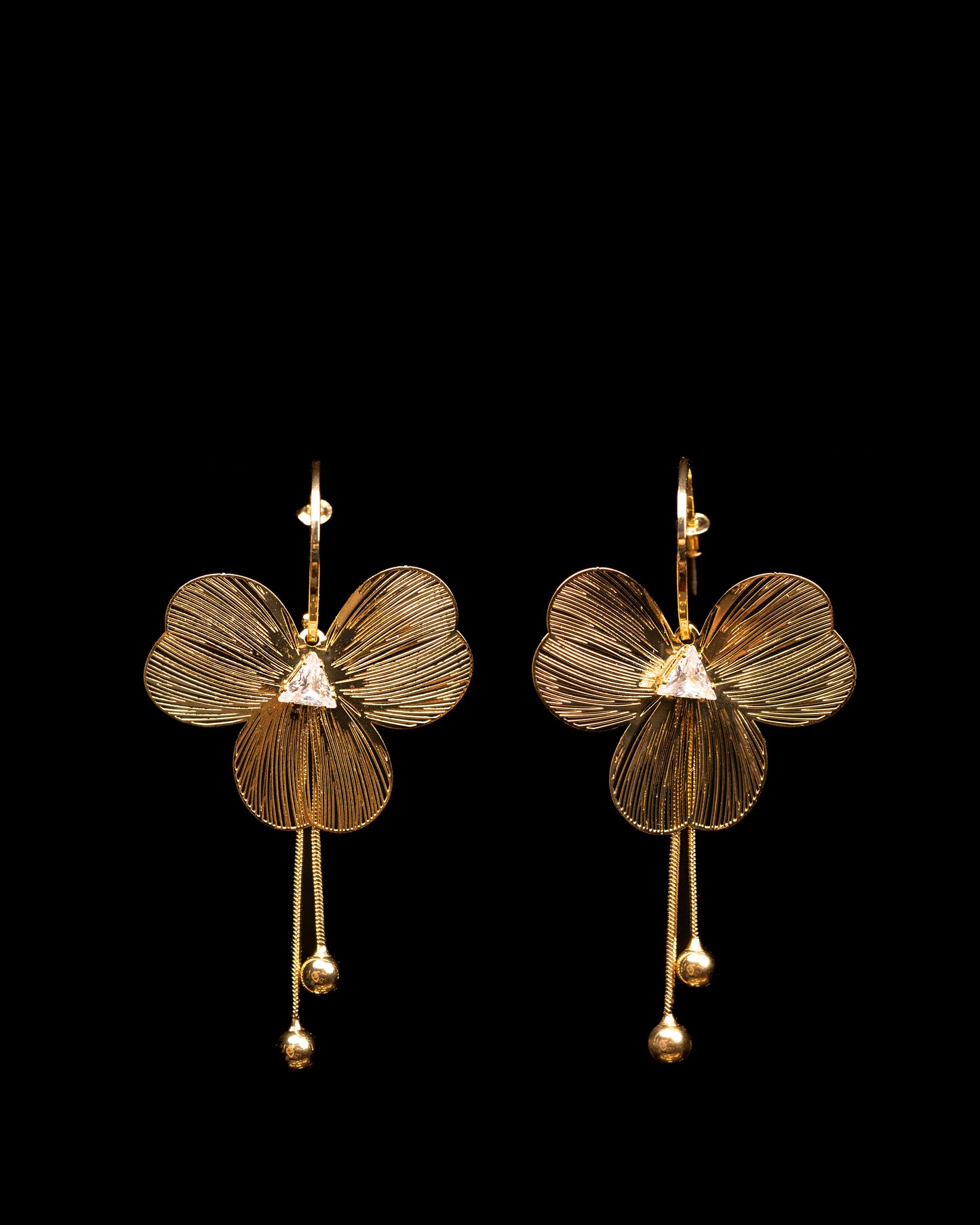 Gold Plated Sunlit Petal Earrings