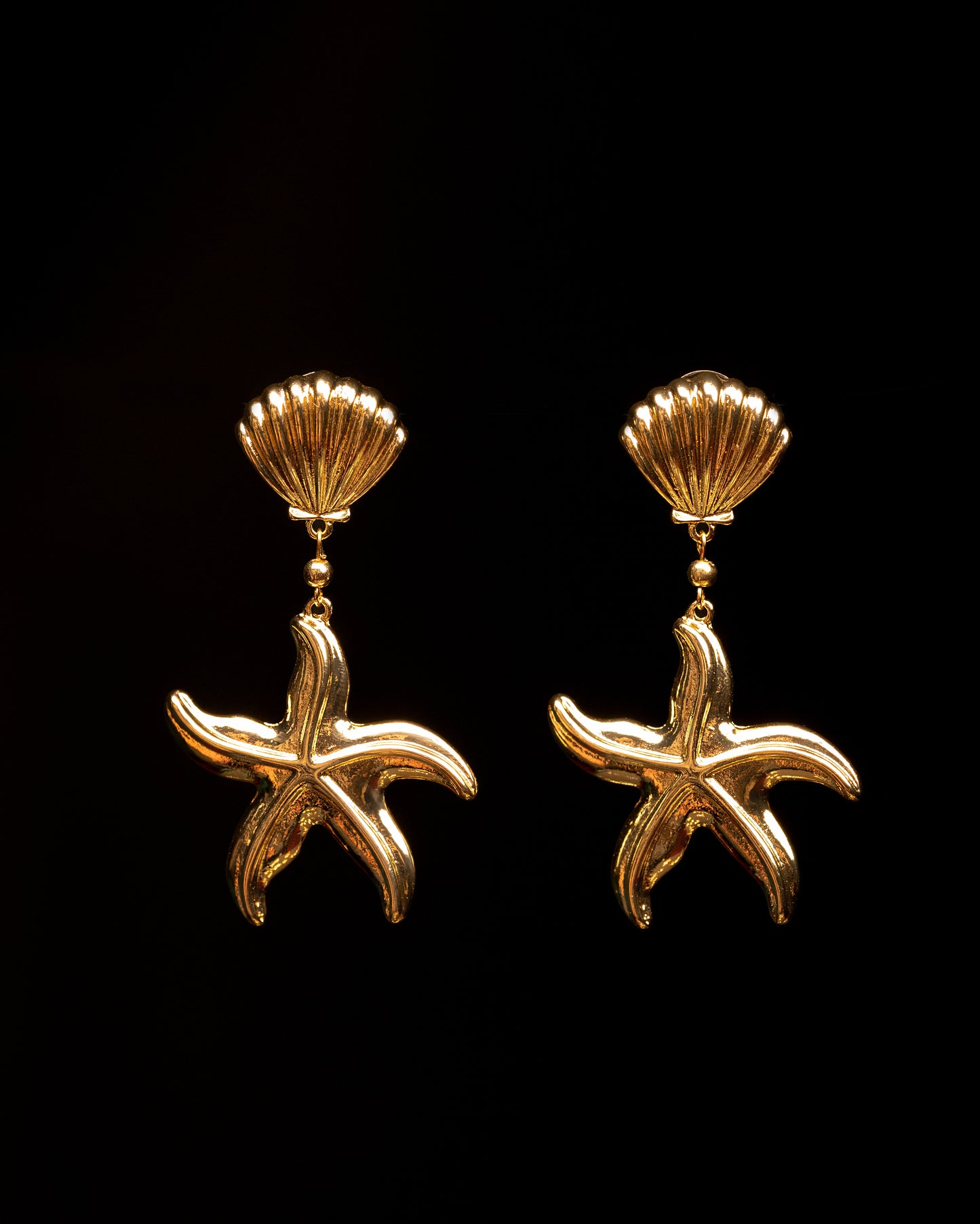 Gold Plated StarFish Charm Earrings