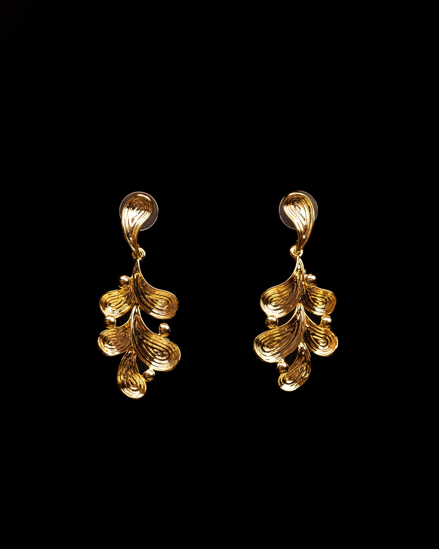 Gold Plated Regal Leaf Swirls