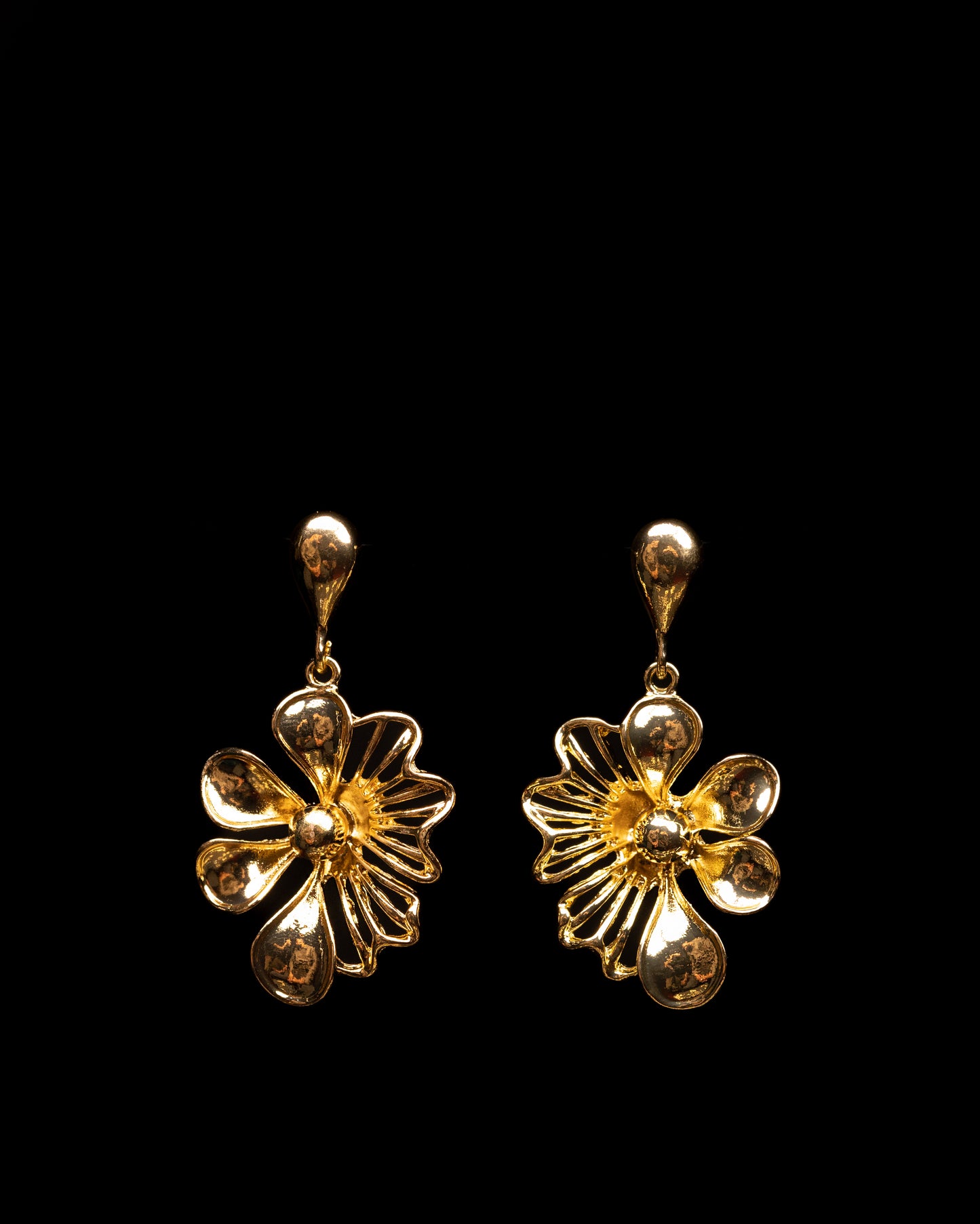 Gold Plated Floral Swirls Danglers