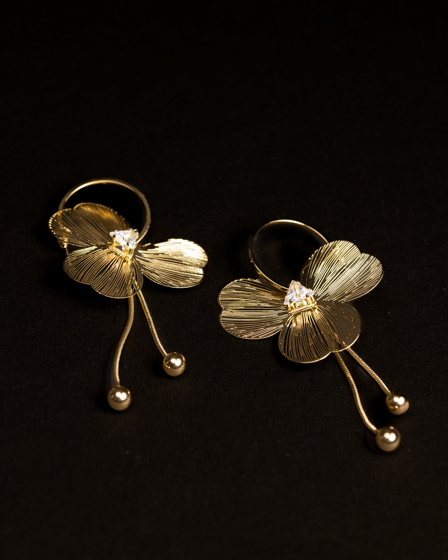 Gold Plated Sunlit Petal Earrings