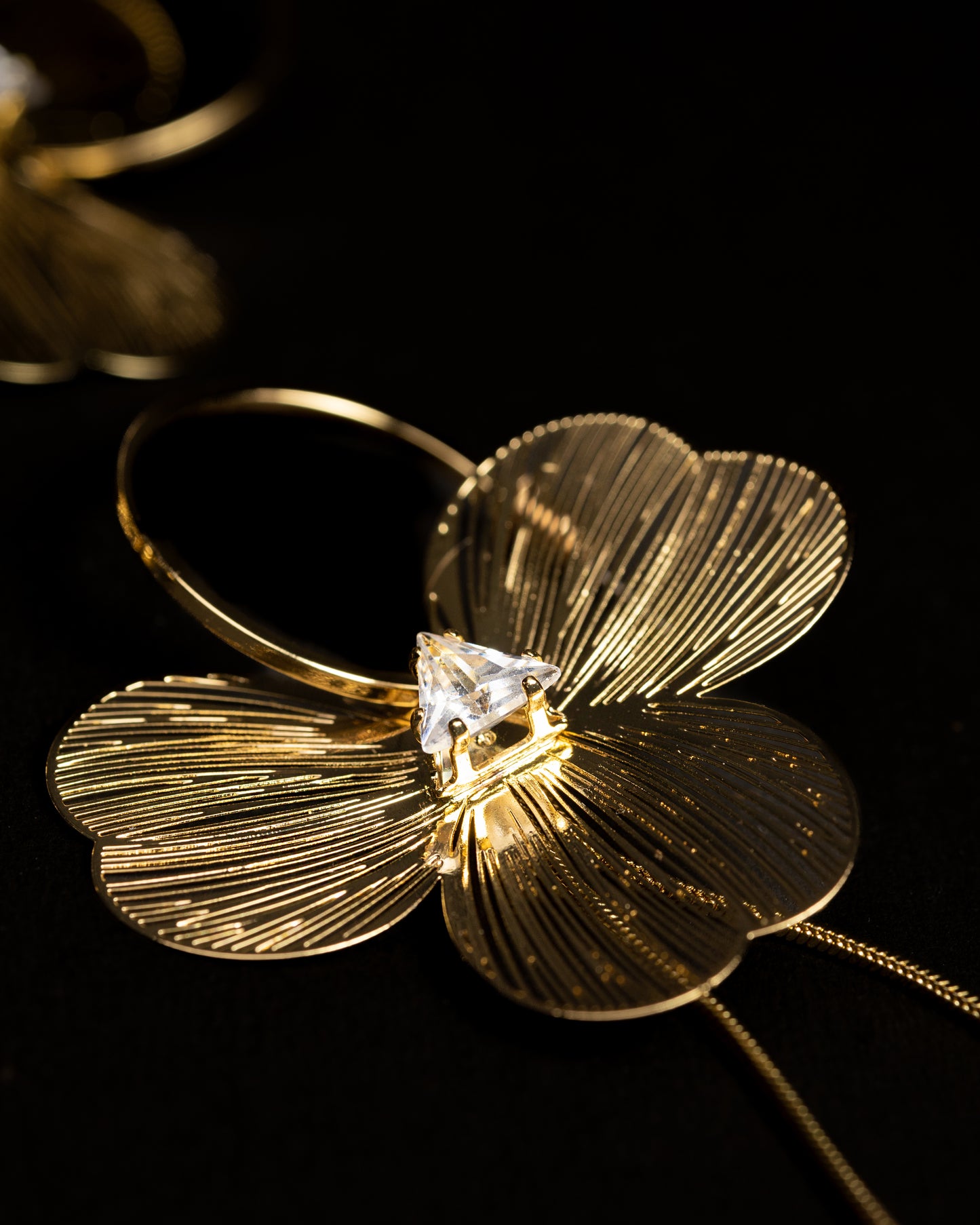 Gold Plated Sunlit Petal Earrings