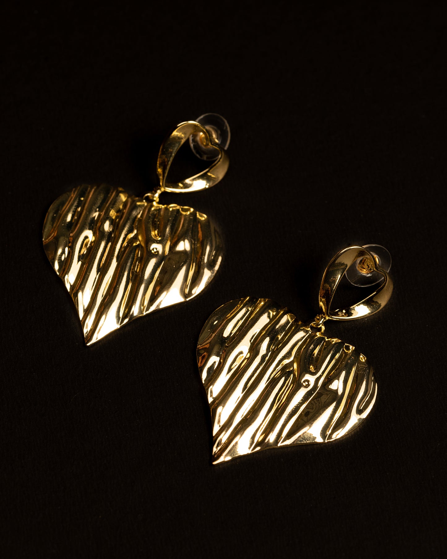Gold Plated Gilded Heart Danglers