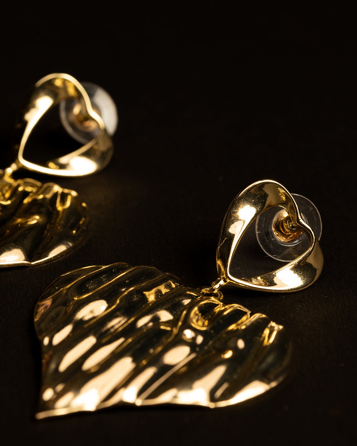 Gold Plated Gilded Heart Danglers