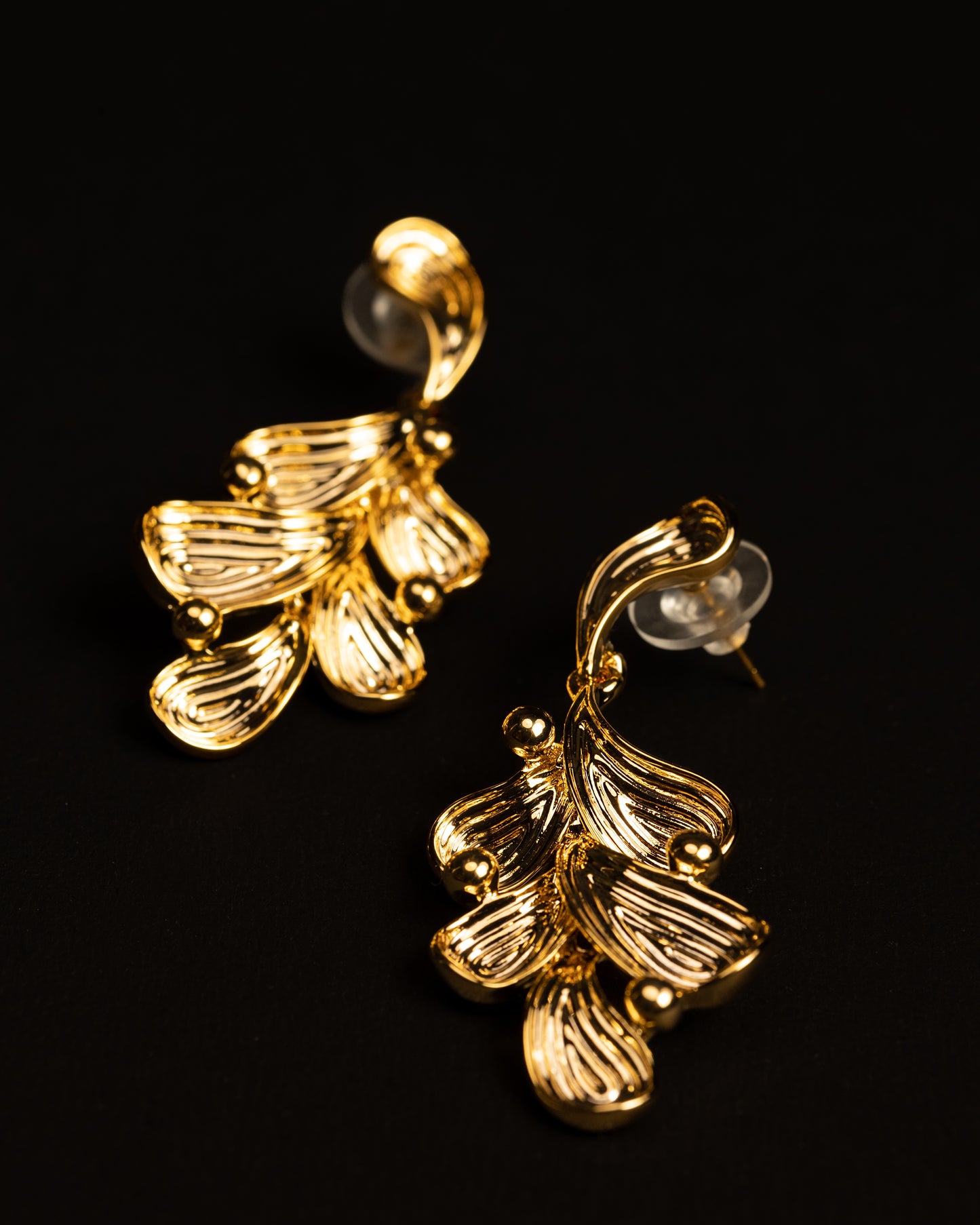 Gold Plated Regal Leaf Swirls
