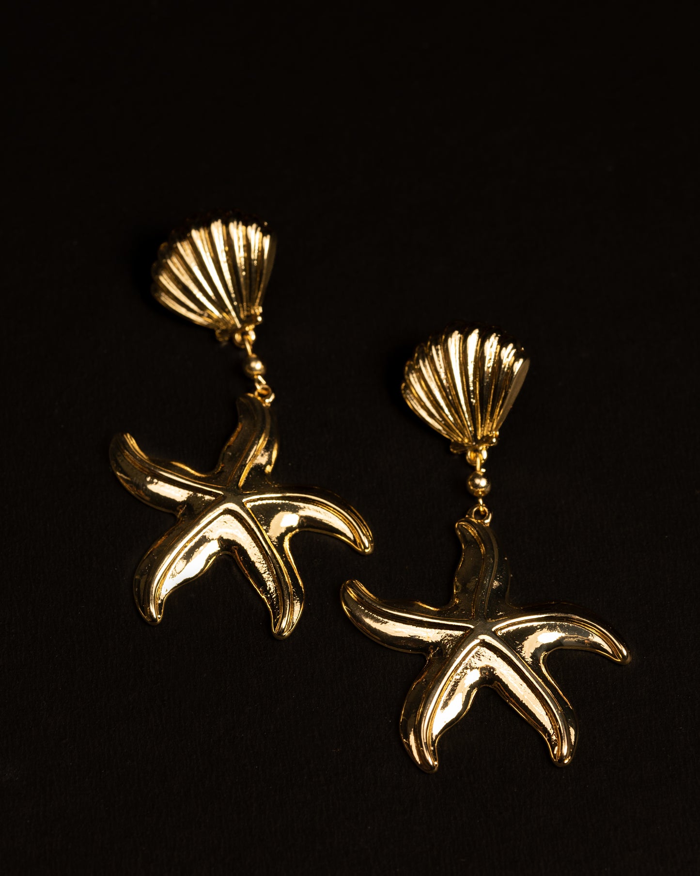 Gold Plated StarFish Charm Earrings