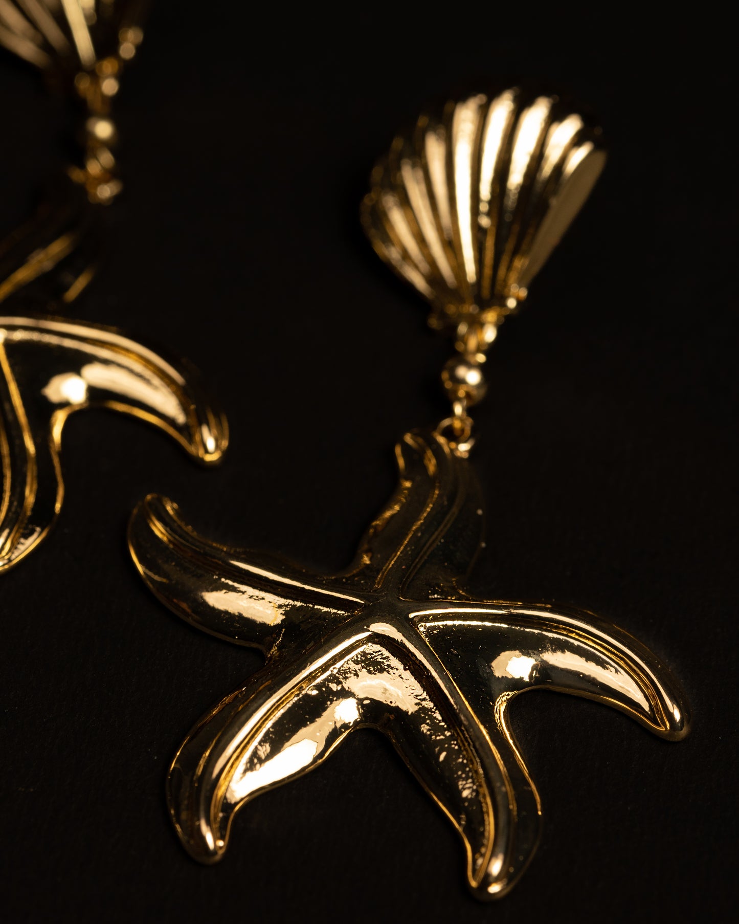 Gold Plated StarFish Charm Earrings