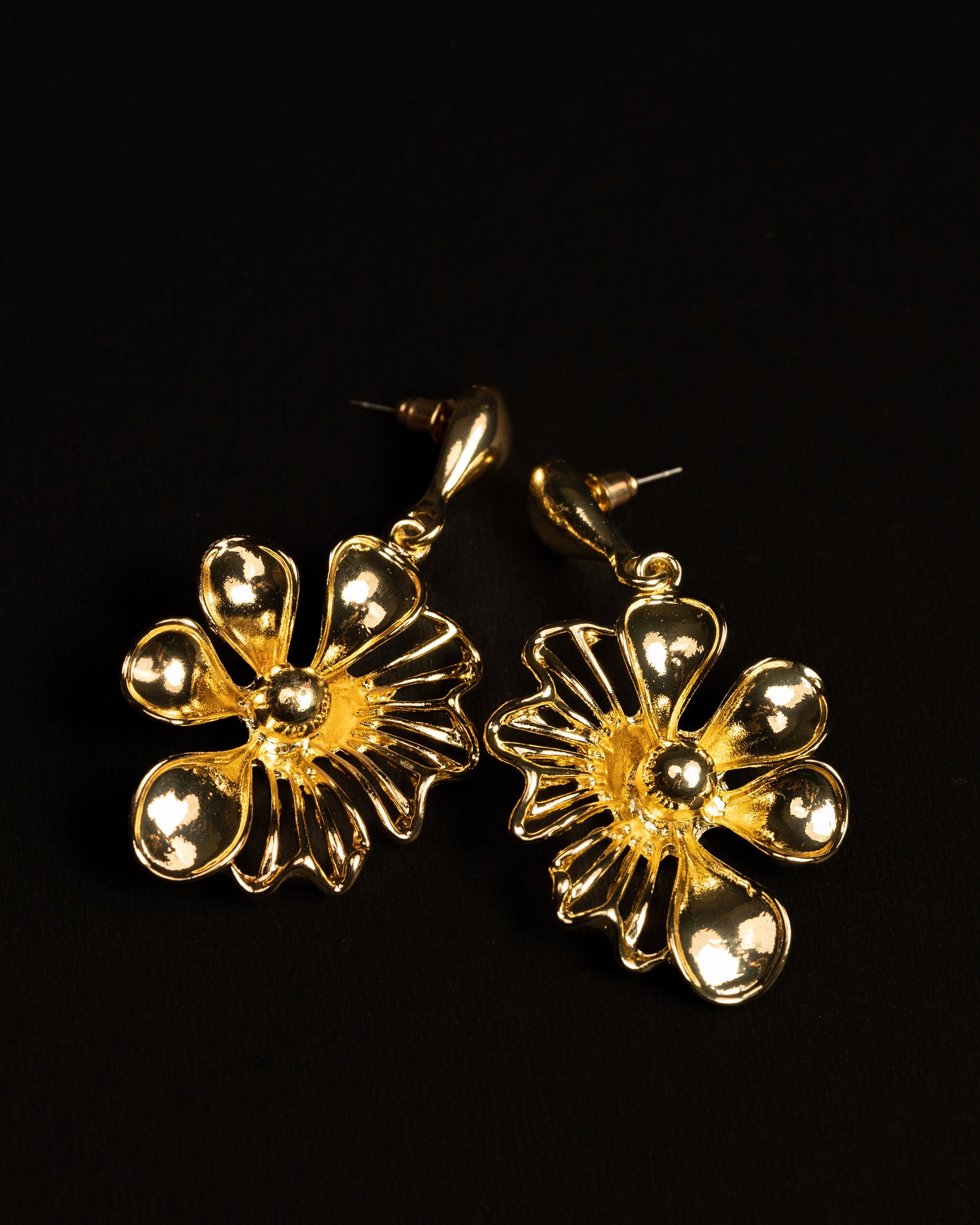 Gold Plated Floral Swirls Danglers