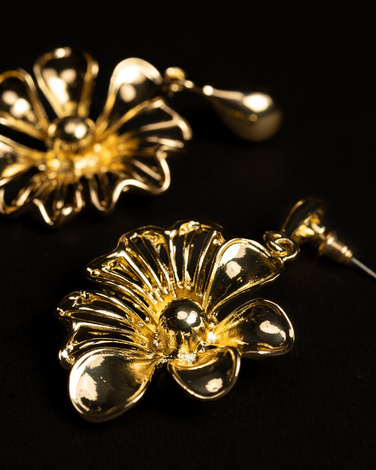 Gold Plated Floral Swirls Danglers