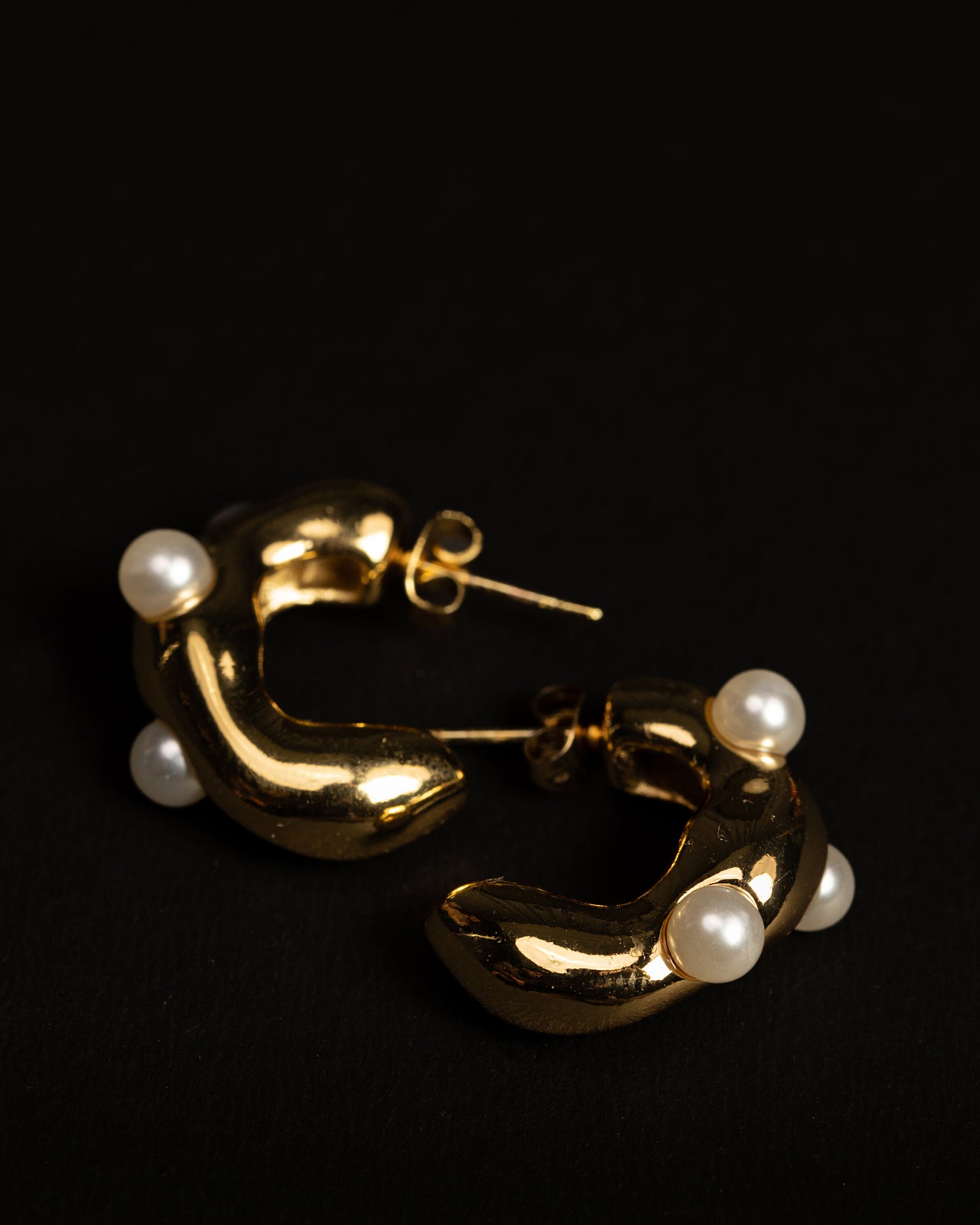 Pearl Charm Hoops