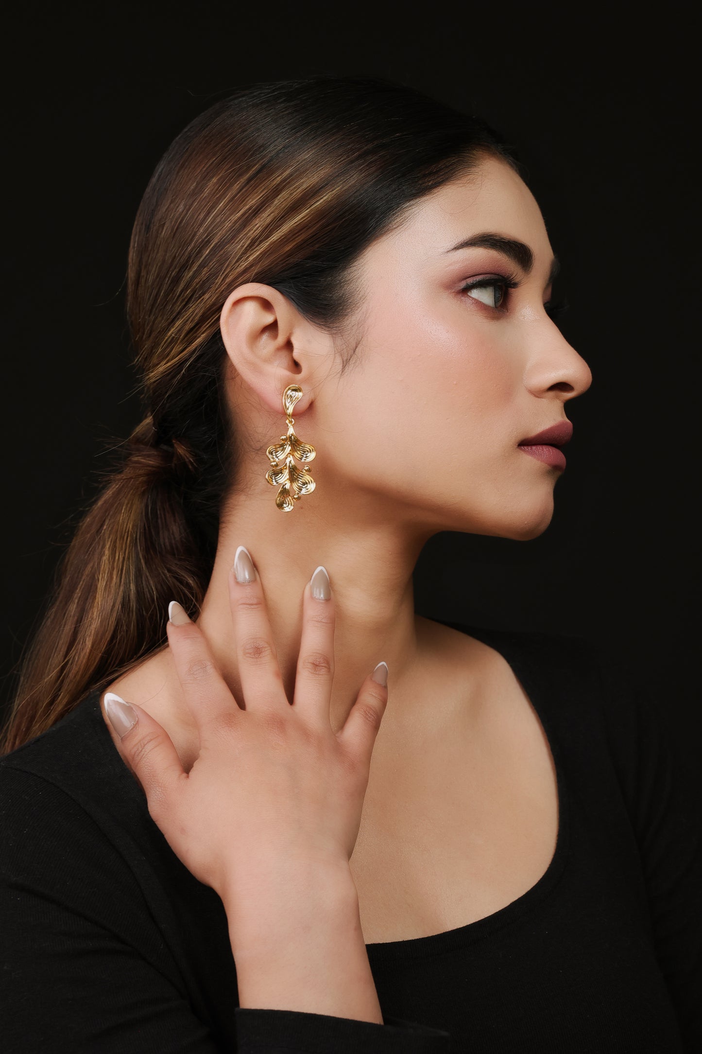 Gold Plated Regal Leaf Swirls