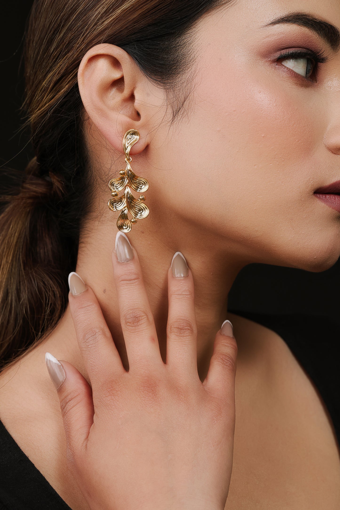 Gold Plated Regal Leaf Swirls