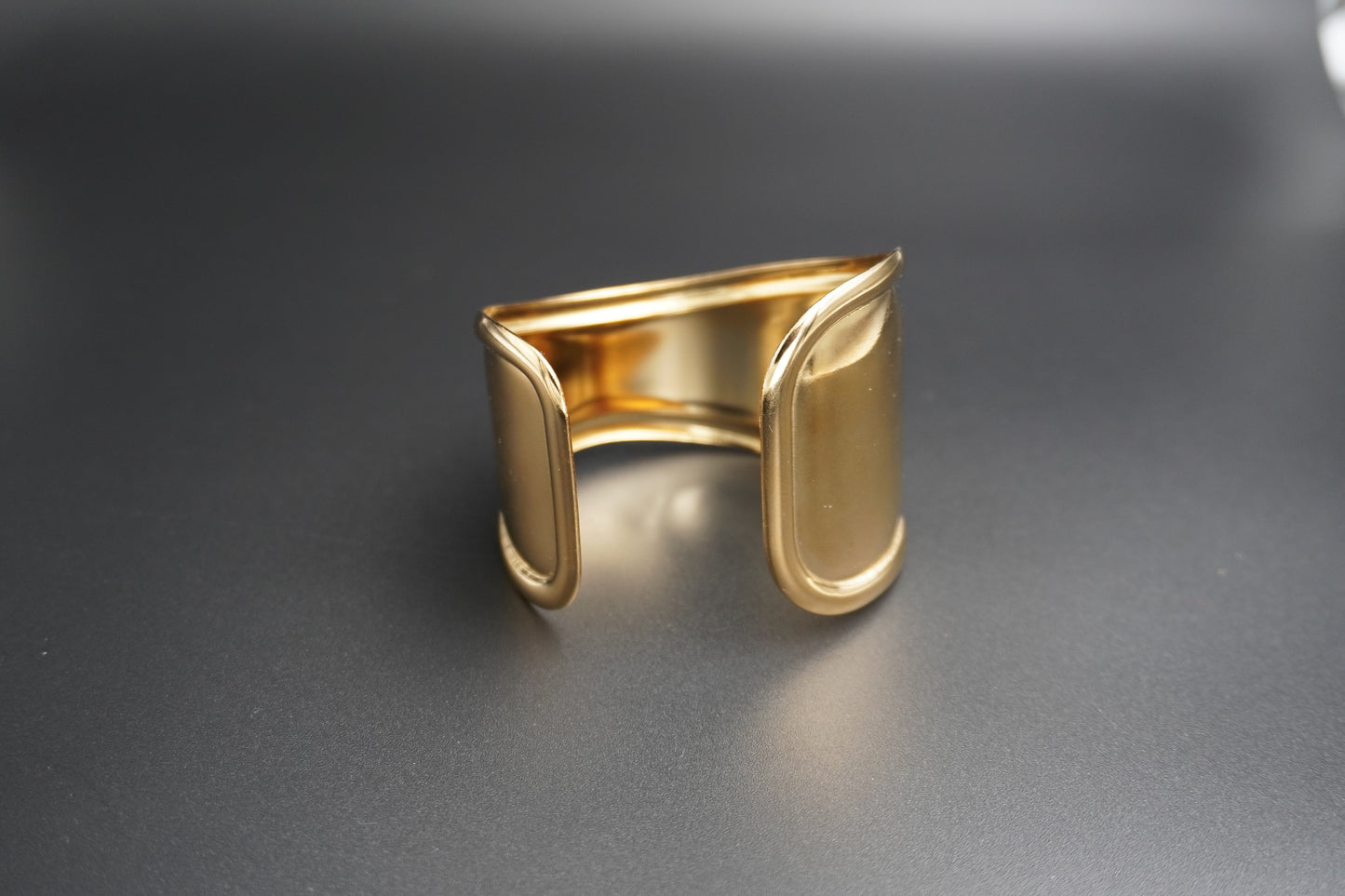 Gold Plated Big Bold Cuff Bracelet