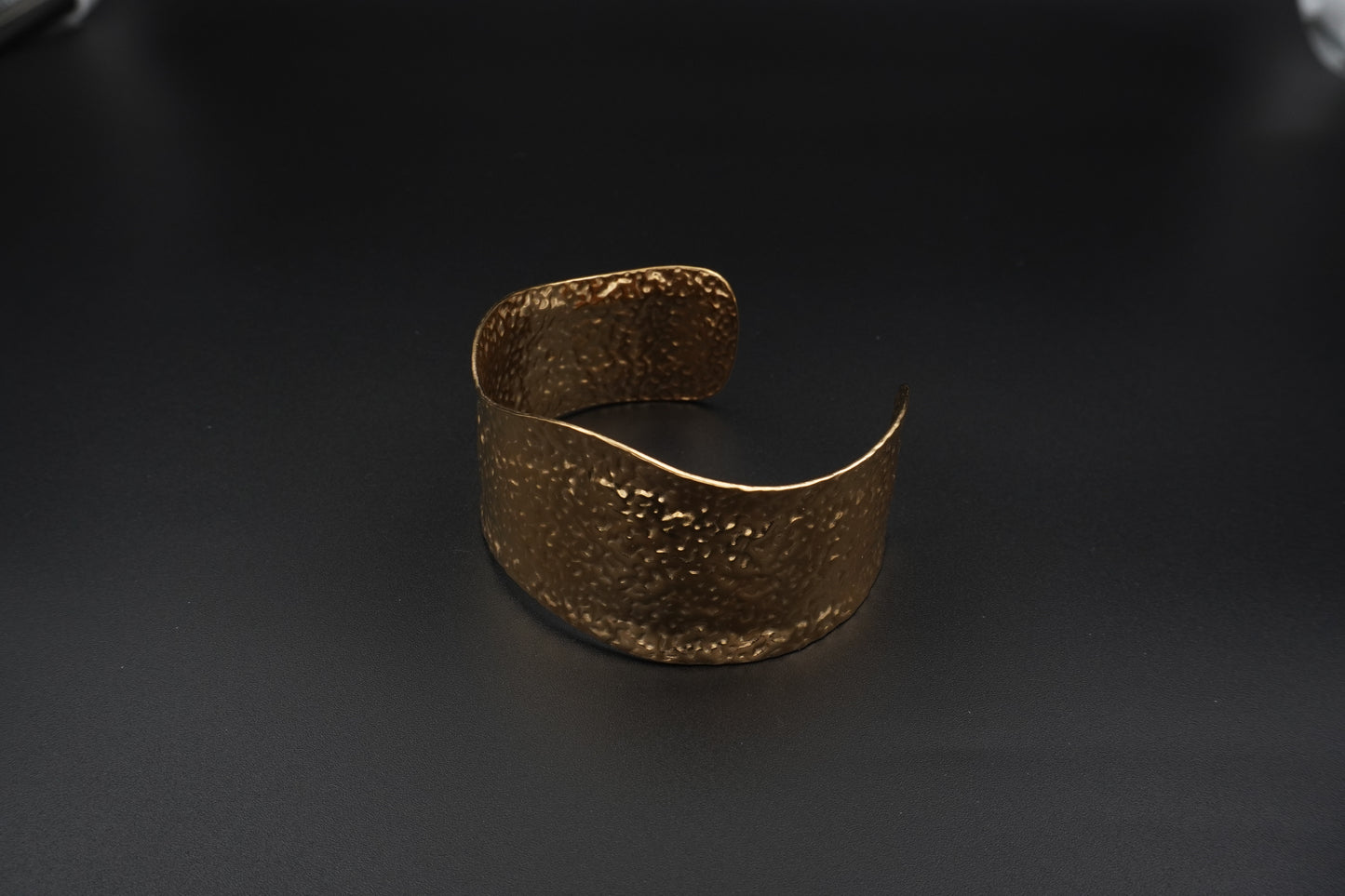Hammered Chunky Gold Plated Adjustable Cuff Bracelet