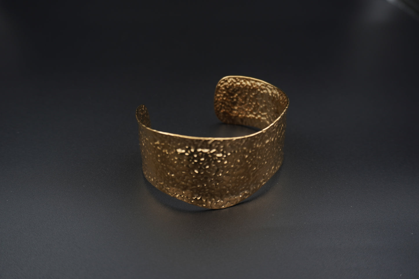 Hammered Chunky Gold Plated Adjustable Cuff Bracelet