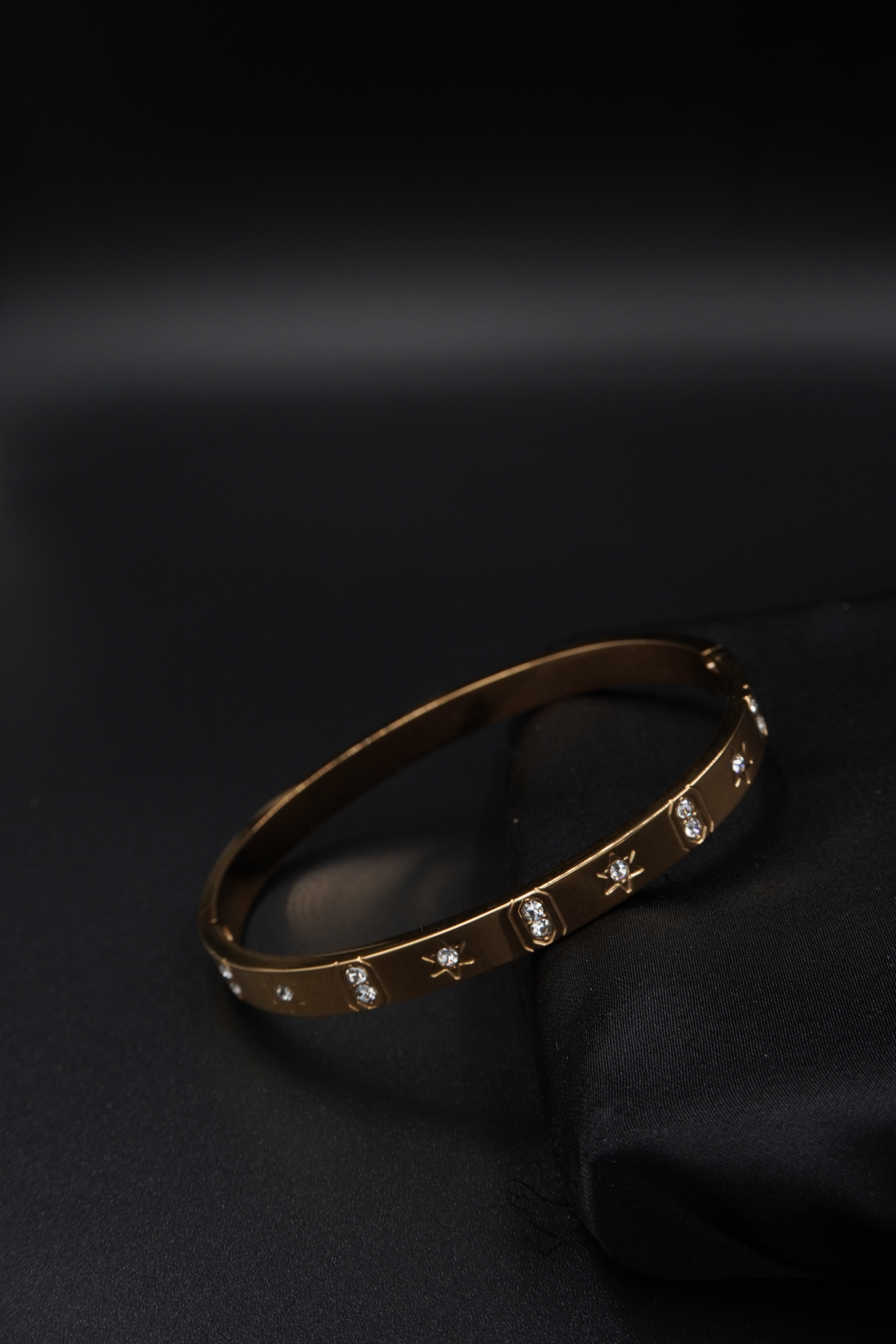 Gold Plated Celestial Star American Diamond Studded Bracelet