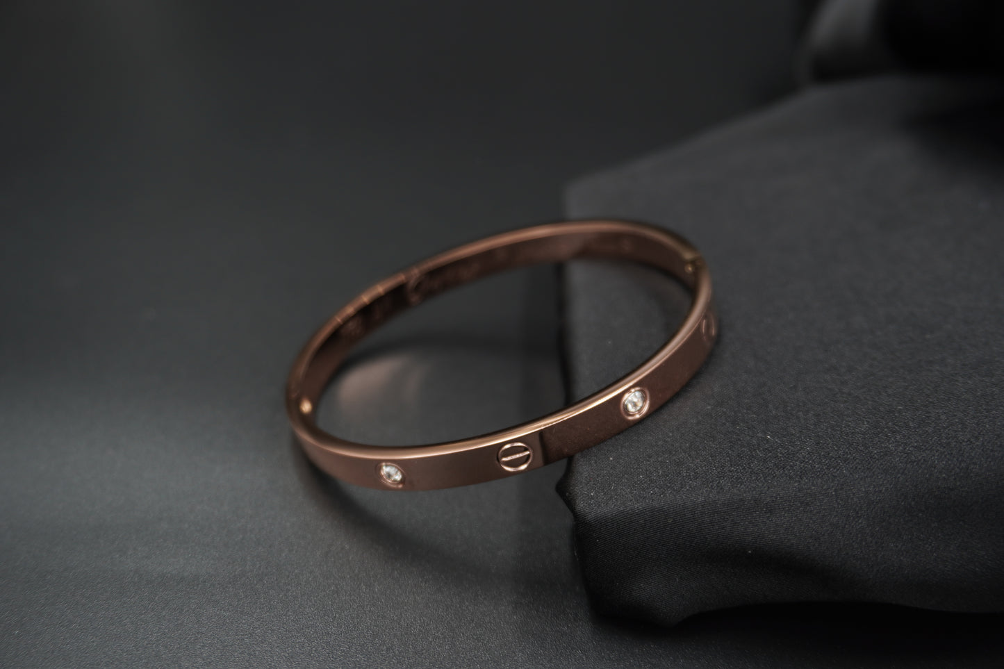 Timeless Rose Gold Plated Cartier Engraved Love Bangle