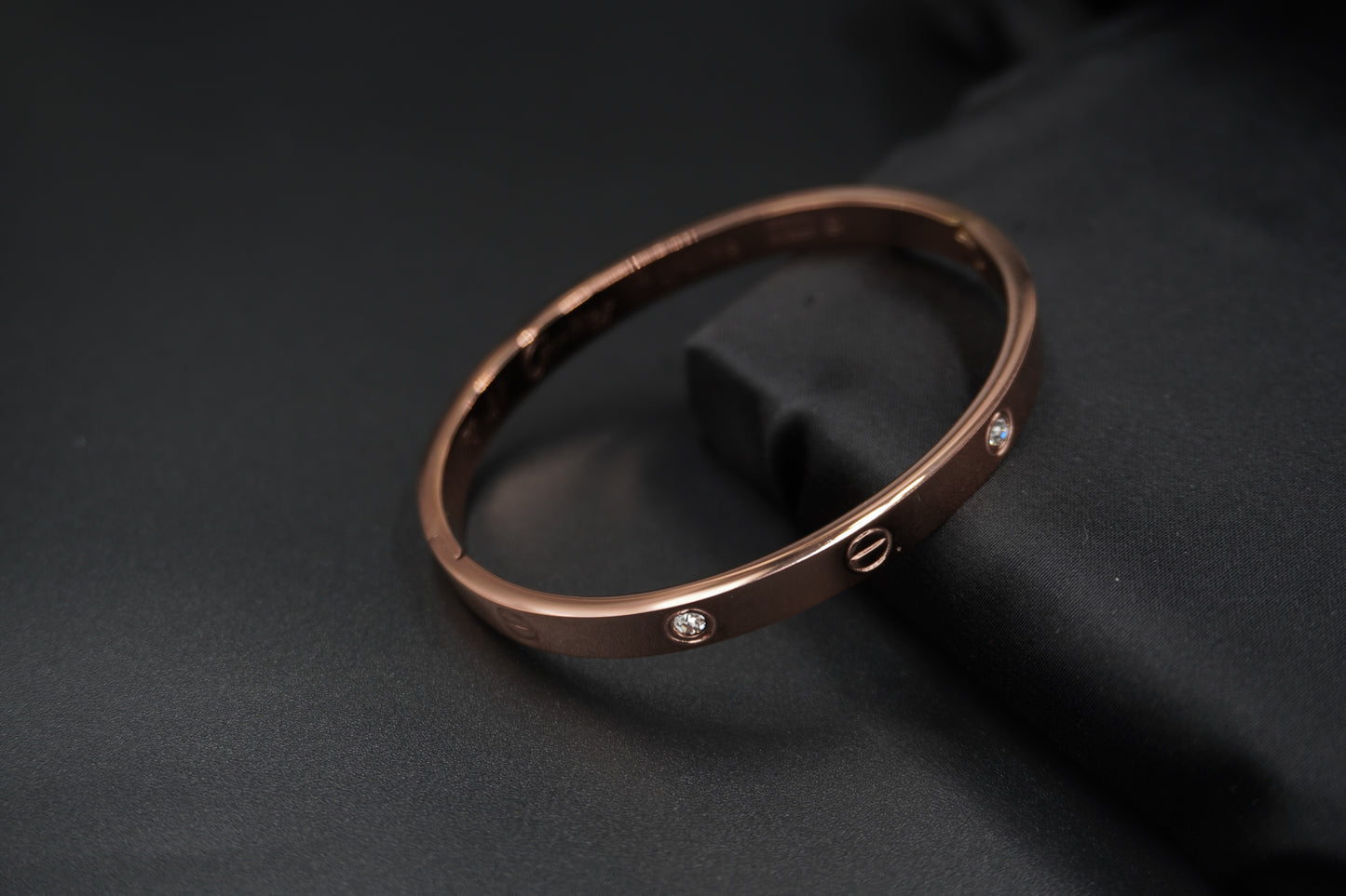 Timeless Rose Gold Plated Cartier Engraved Love Bangle