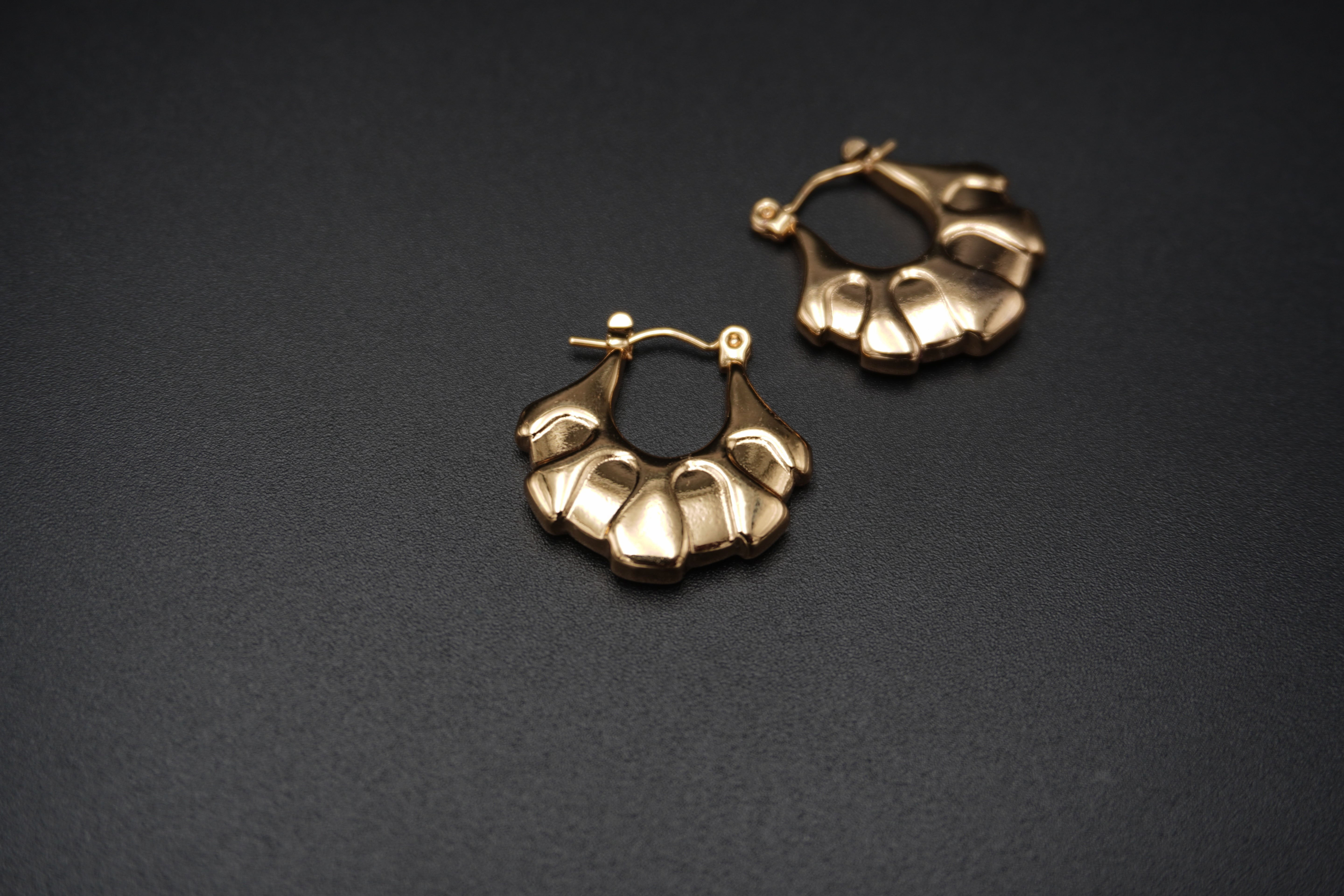 Cradle Huggie Hoop Gold Plated Earrings