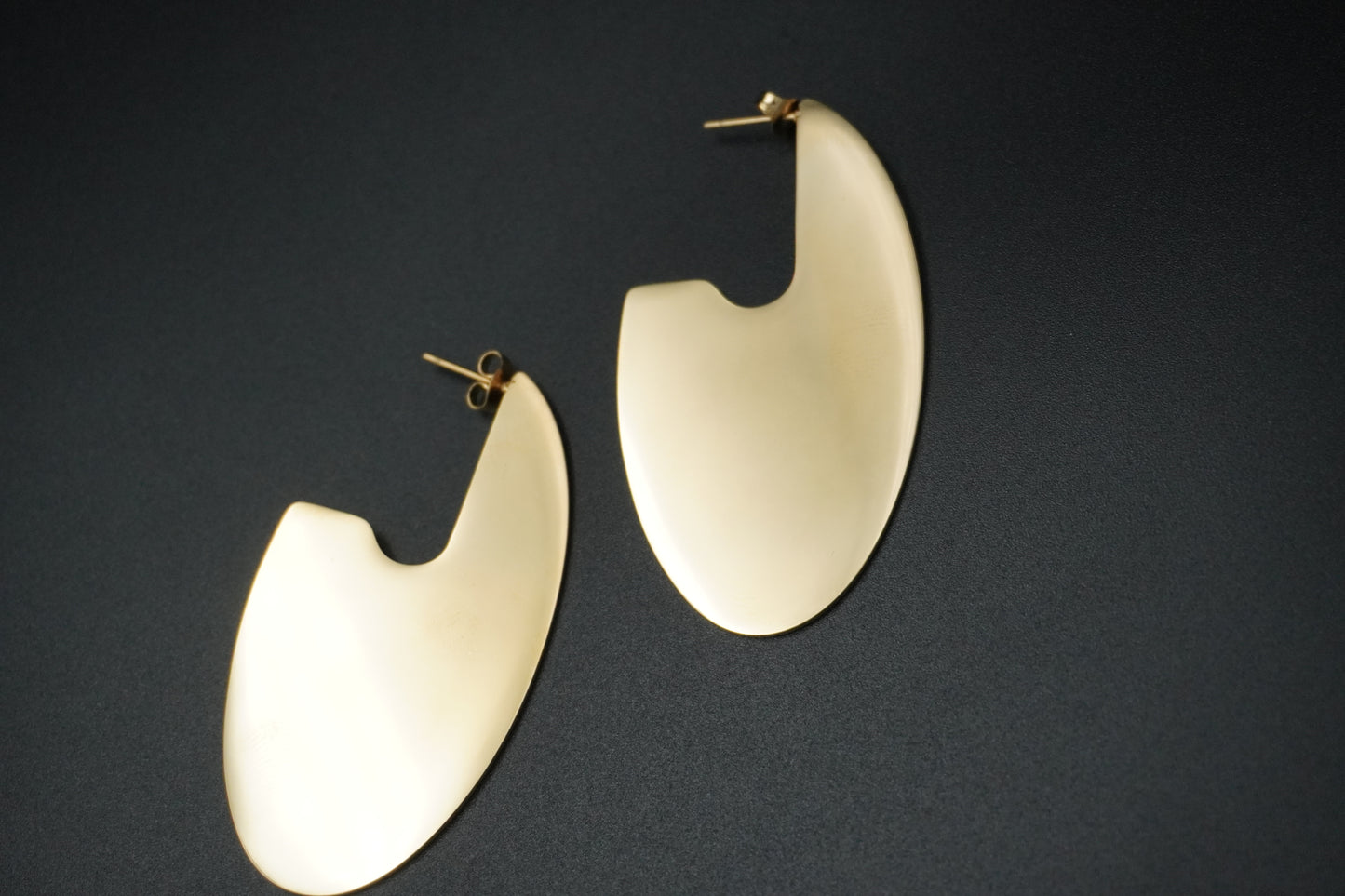 Gold Plated Eclipse Disc Hoop Earrings