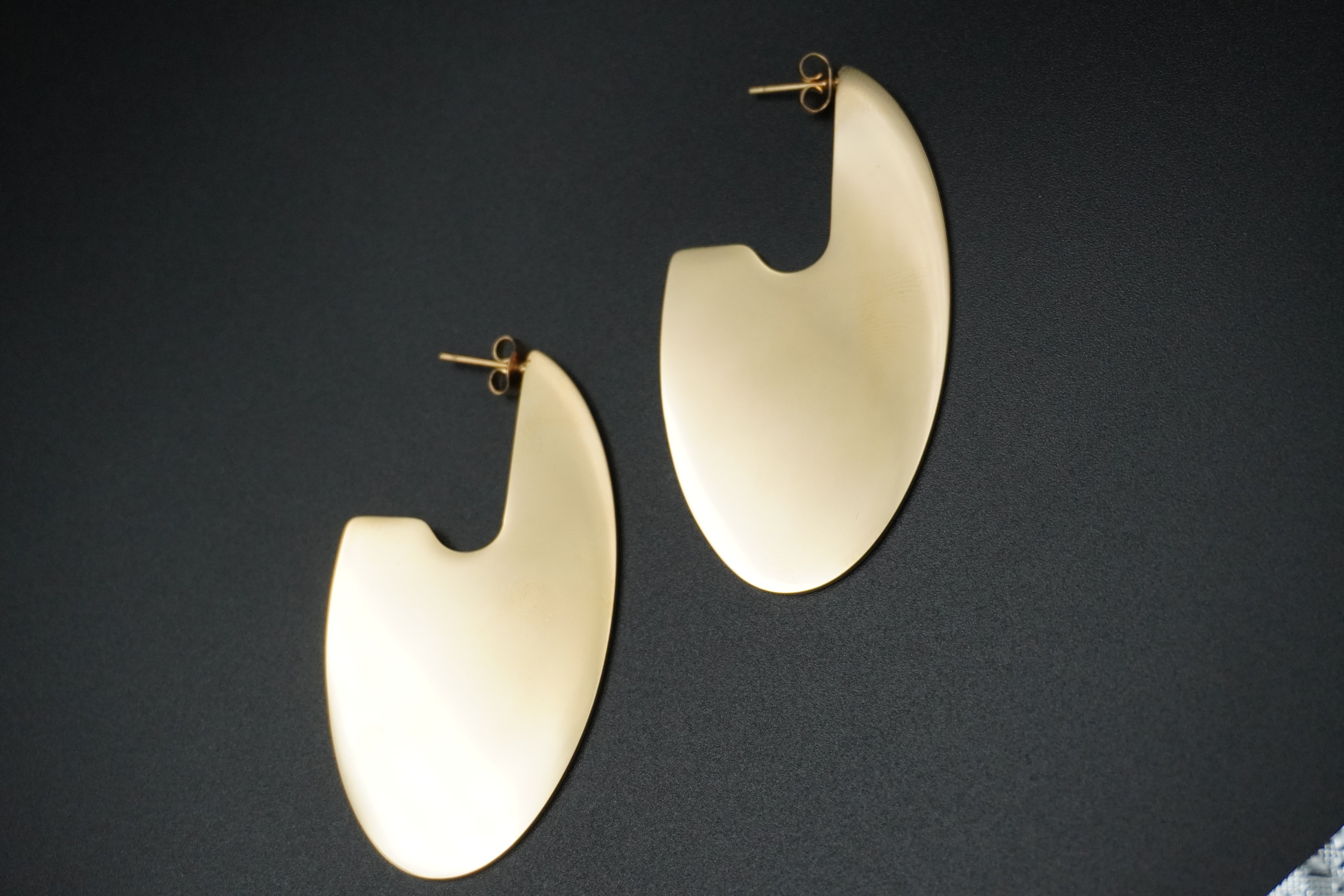 Gold Plated Eclipse Disc Hoop Earrings