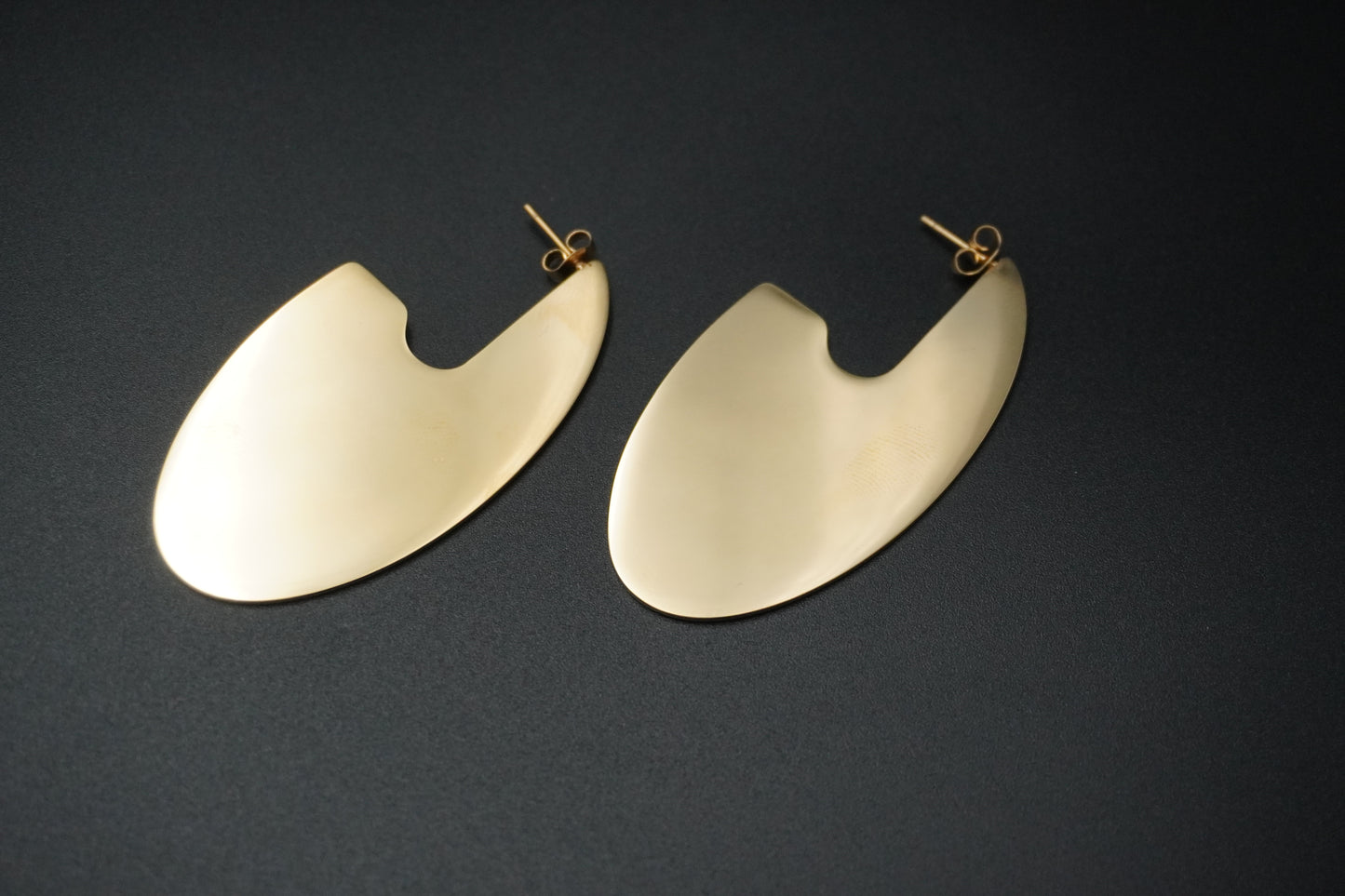 Gold Plated Eclipse Disc Hoop Earrings