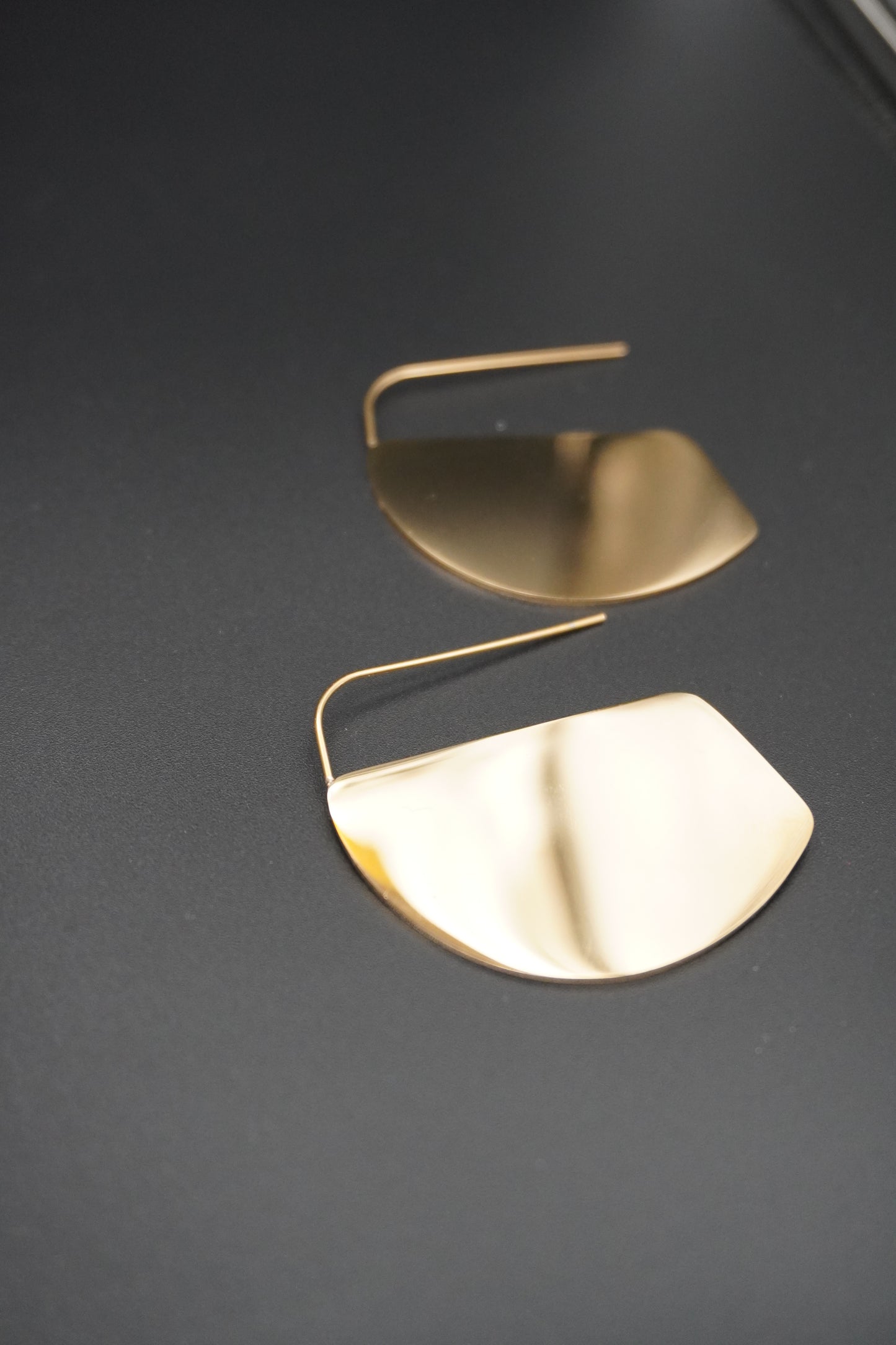 Gold Plated Geometric Disc Hoop Earrings