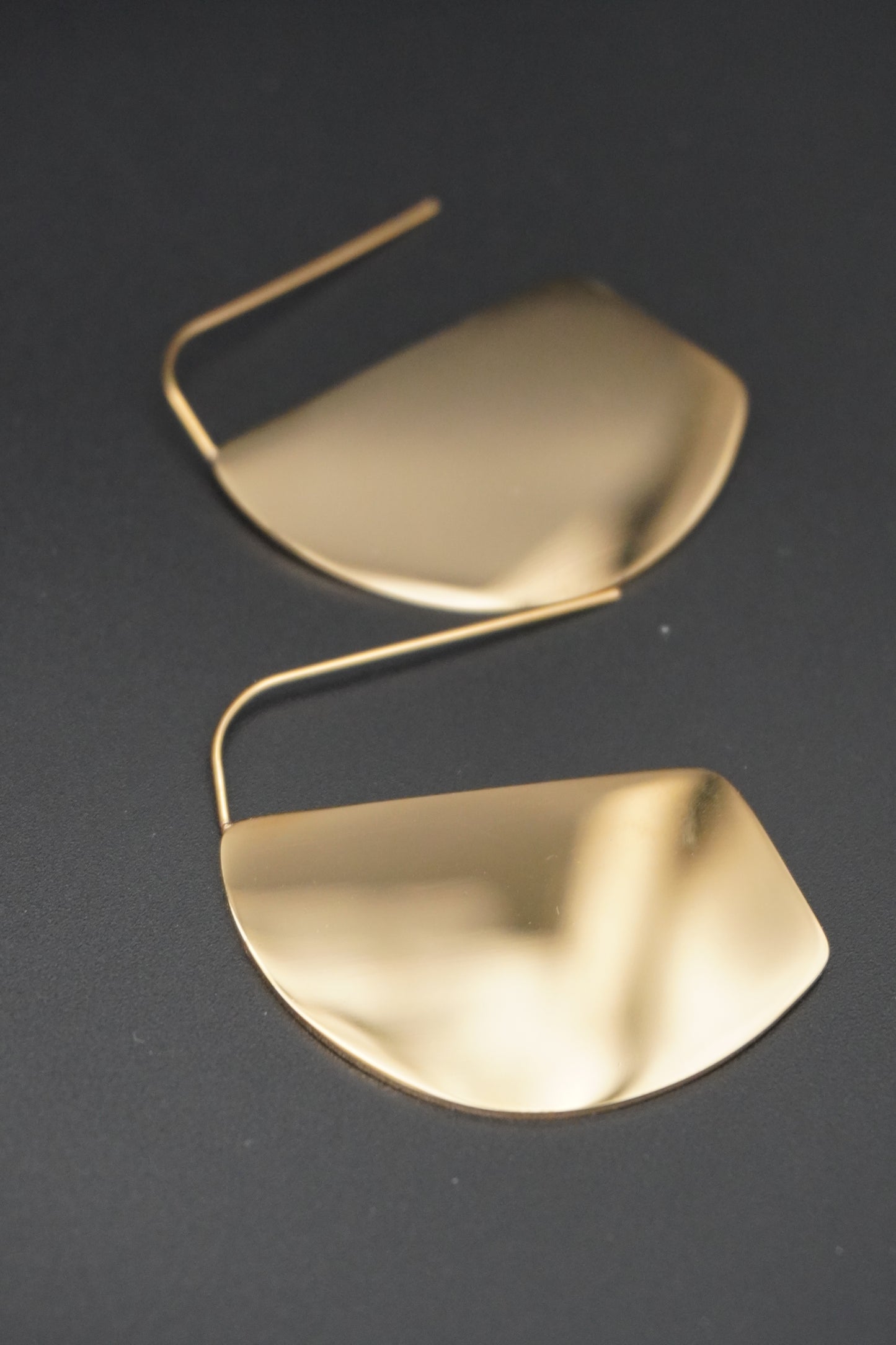 Gold Plated Geometric Disc Hoop Earrings