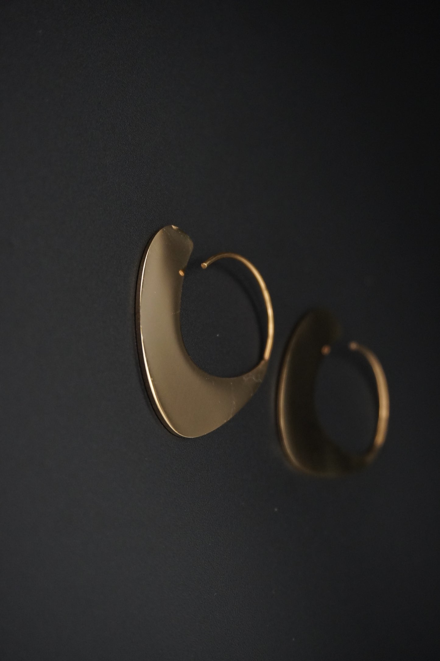 Gold Plated Swirl Disc Hoop Earrings