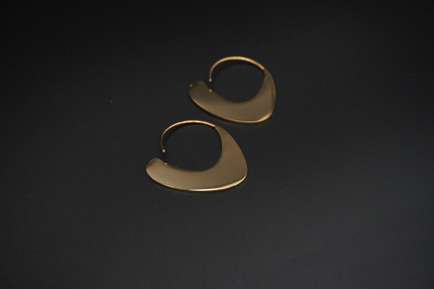 Gold Plated Swirl Disc Hoop Earrings