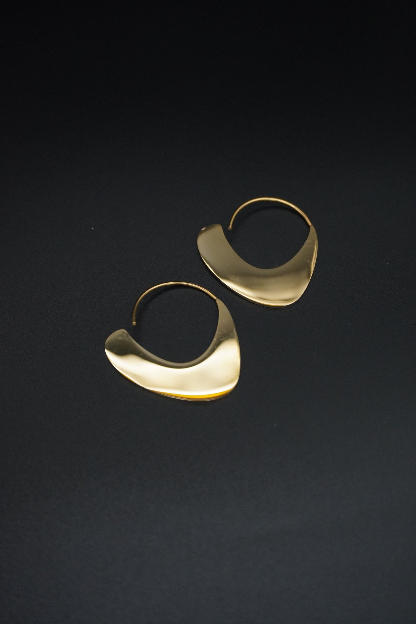 Gold Plated Swirl Disc Hoop Earrings