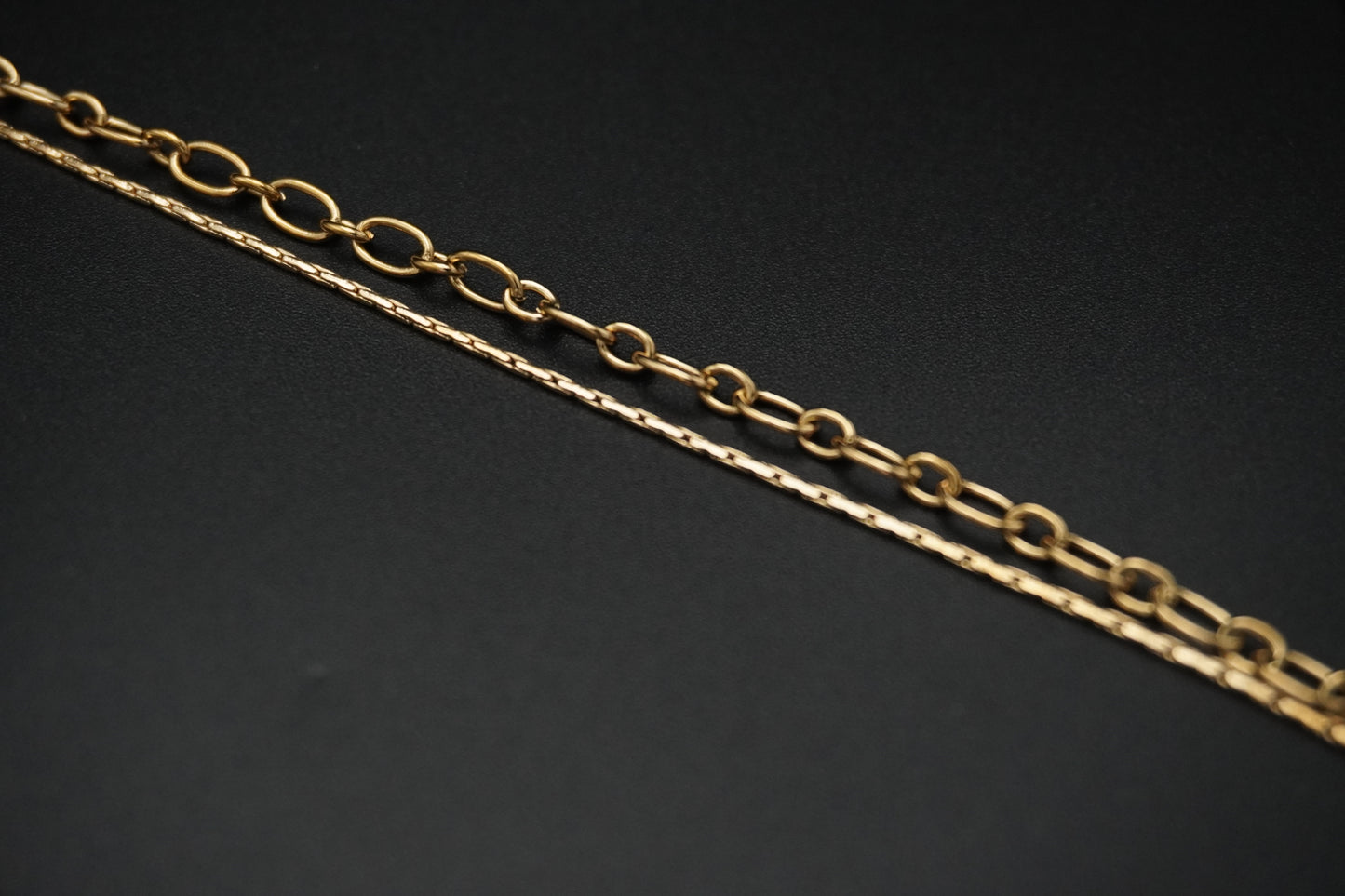 Gold Plated Drop Double Layered Chain Pendant