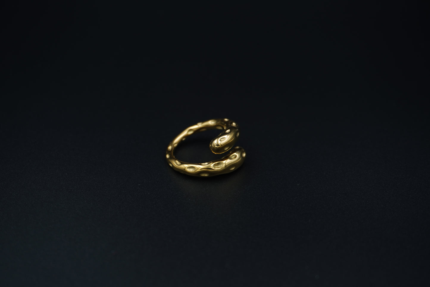 Gold Plated Hammered Meteor Ring