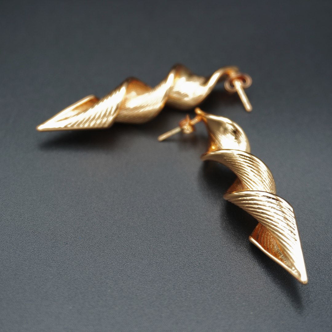 Twister Gold Plated Earrings