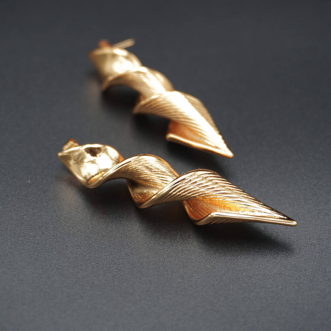 Twister Gold Plated Earrings