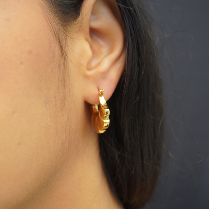 Cradle Huggie Hoop Gold Plated Earrings