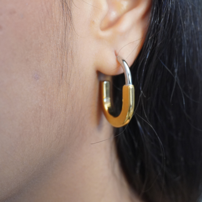 Two Tone Hoop Earrings