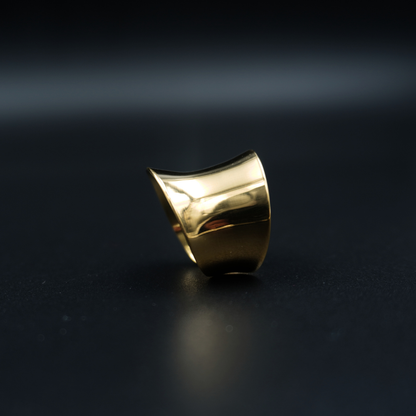 Gold Plated Wide Band Tube Ring