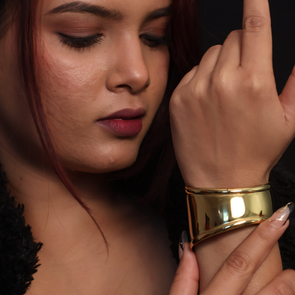 Gold Plated Big Bold Cuff Bracelet