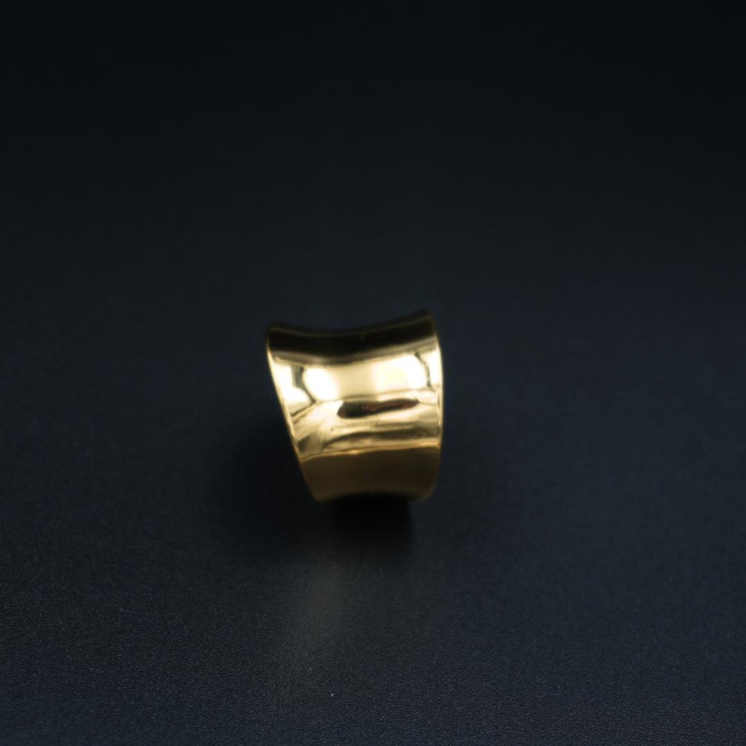 Gold Plated Wide Band Tube Ring