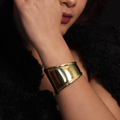 Gold Plated Big Bold Cuff Bracelet