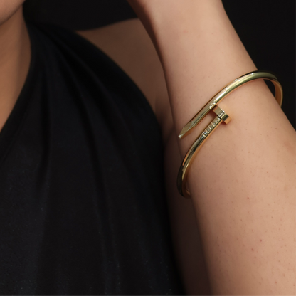 Gold Plated Nail Bracelet