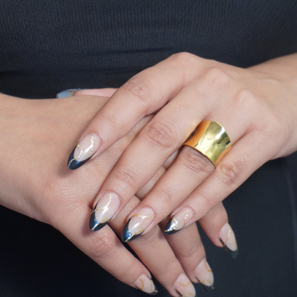 Gold Plated Wide Band Tube Ring
