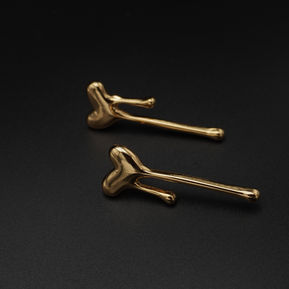 Heart Waterdrop Gold Plated Earrings